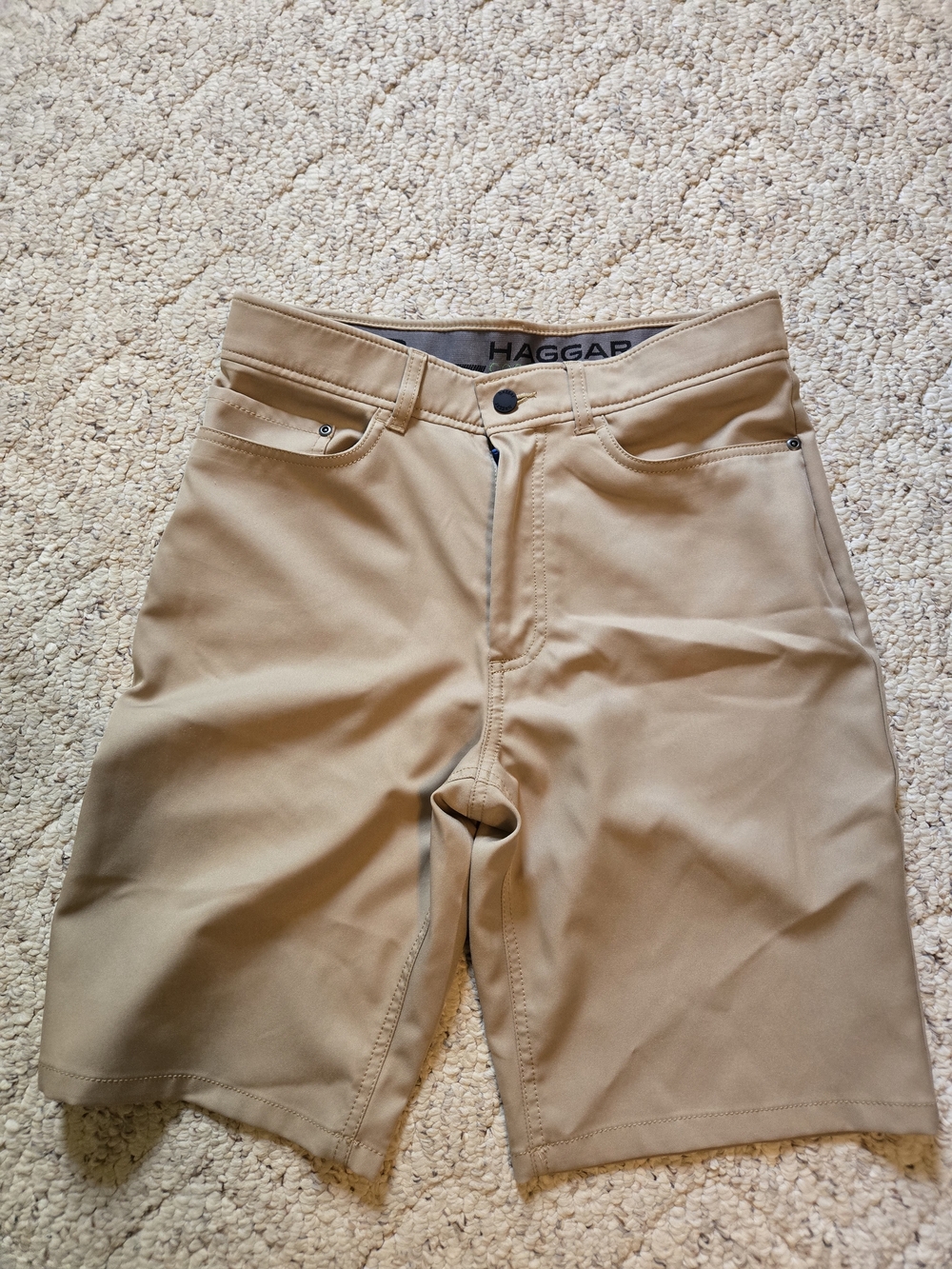 Haggar Men's Tan Flat-Front Performance Shorts